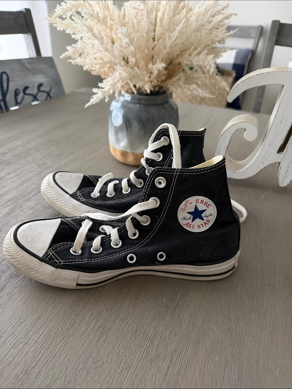 Converse Black High Top Kids' Sneakers with White Accents